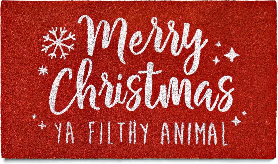 Merry Christmas Ya Filthy Animal Doormat 30x17 Inch, Home Alone Door Mat, Merry Christmas You Filthy Animal Door Mat Outdoor, Christmas Mat for Front Door, Ya Filthy Animal Christmas Outdoor Mat