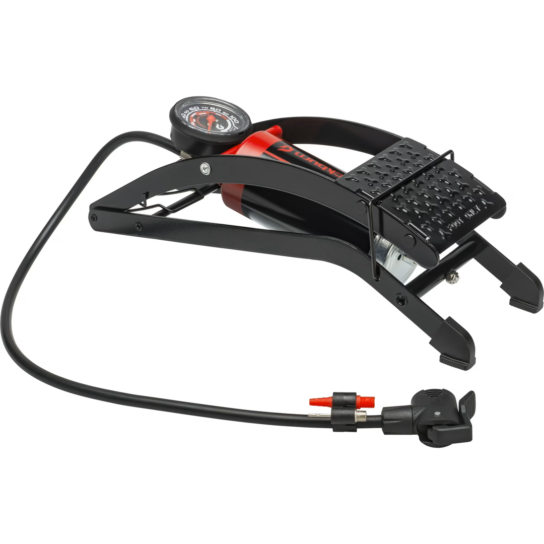 Blackburn Bicycle Foot Pump with Pressure Gauges with Presta and Schrader Valves, Black, 13 inch.