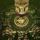 Solar Bird Light Outdoor Waterproof LED Garden Light, Women's Holiday Gift, with Hollow Iron Art, Retro Lawn Landscape Projection Light, Used for Courtyard Decoration (Waxwing Bird)