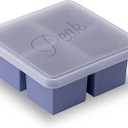 W&P Cup Cubes Silicone Freezer Tray with Lid, Blue, Makes 4 Perfect 1-Cup Portions, Freeze & Store Soup, Broth, Sauce, Leftovers, Dishwasher Safe, 4-Cup
