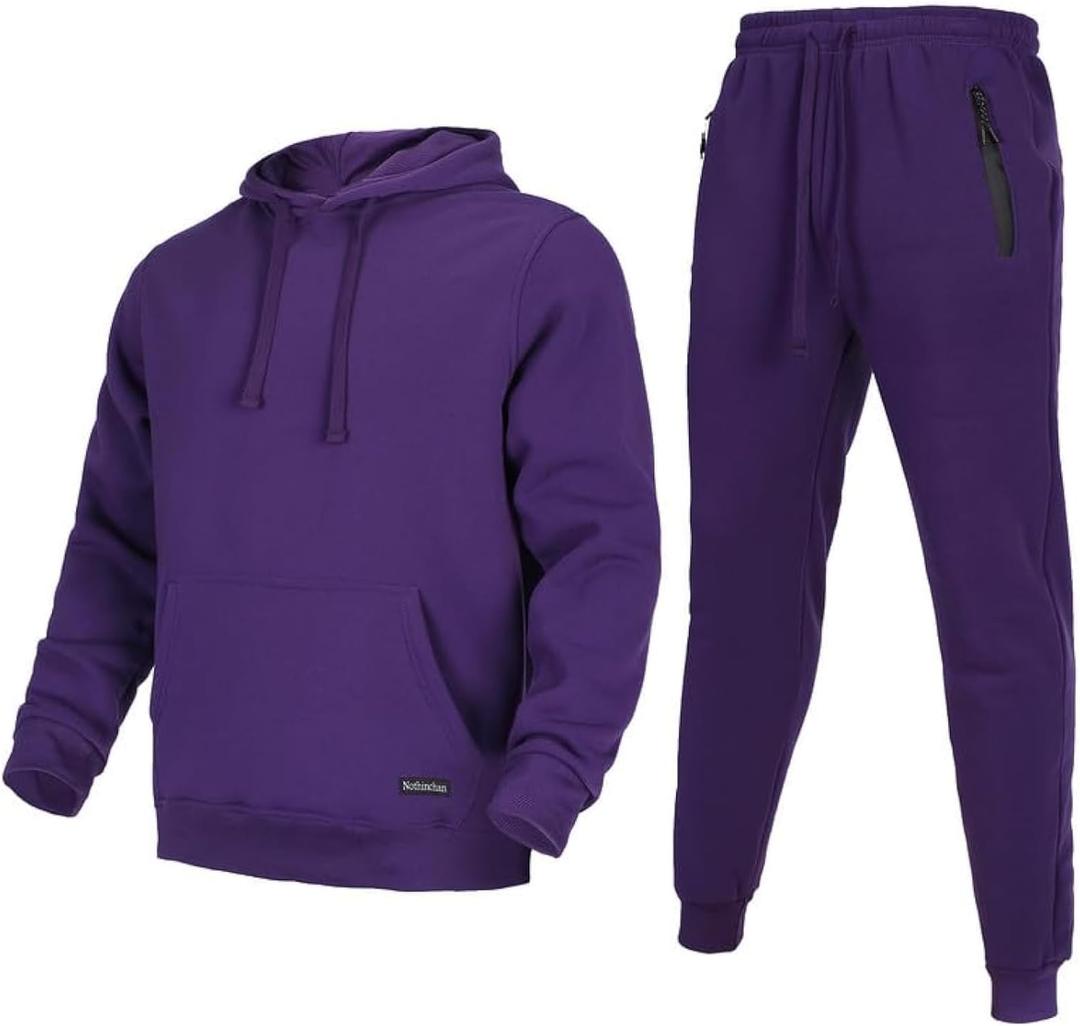 Men's Tracksuit 2 Piece Sweatsuit Set Long Sleeve Pullover Athletic Suit Casual Sport Jogging Suits With Pockets (L)