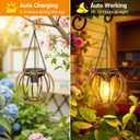 KOOPER Solar Lanterns Outdoor Waterproof, 4 Pack Upgraded Bronze Metal Hanging Solar Lights Outdoor Lanterns, Brighter Auto On/Off Outdoor Hanging Lantern for Yard Patio Pathway Porch Garden Decor