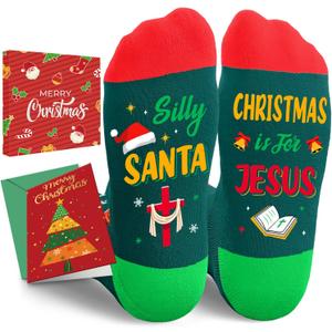 HAPPYPOP Religious Gifts Idea Socks - Jesus Christian Gifts for Women, Men, Christmas Socks