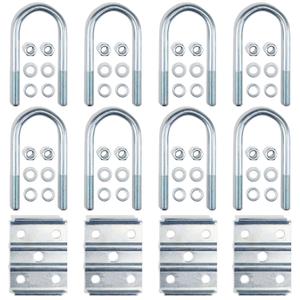 2Sets Trailer U Bolt Kits for 3500 lbs 2-3/8" Round Axle, 6-1/4" Long, 1/2 Diameter, Trailer Axle U-Bolt Leaf Spring U Bolts Kit for 3,500lbs