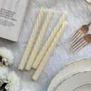 2 x 10 Inch Baby Blue Spiral Taper Candle Set, 4 Pack Unscented Dripless Long Burning Time Candlesticks for Dinner Party, Wedding Shower and Home Decoration (Ivory)