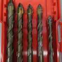10pcs Masonry Drill Bit Set,Concrete Drill Bit Set,Four Blade Serrated Eccentric Carbide Drill Bits for Brick/Plastic/Ceramics/Tile/Wood/Marble 3/16"-1/2"