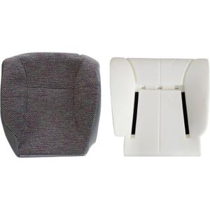 Priprilod Cloth Mist Gray Driver Side Bottom and Foam Cushion Replacement Seat Cover Compatible with Dodge Ram 1500 2500 3500 1998 1999 2000 2001 2002
