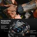 ULTIMAL Rugged Case with Band for Apple Watch 49mm,Compatible with Apple Watch Ultra 3/2/1, Military Grade Shockproof Bumper Cover for iWatch Tactical Band Men (Black, 49mm)
