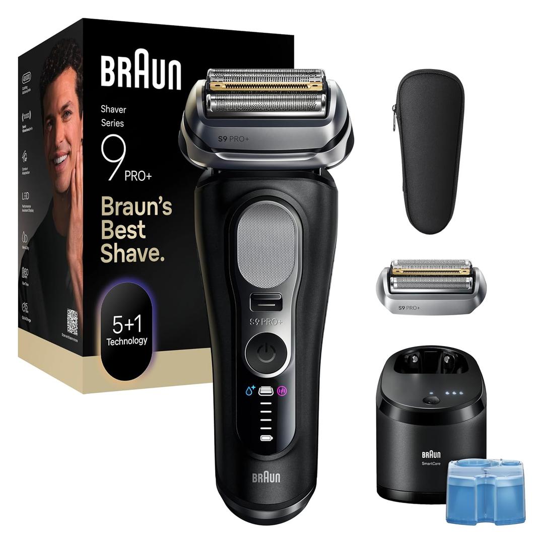 Braun Series 9 PRO+ Electric Shaver, Pro SensoAdapt, 6in1 SmartCare Center, Wet & Dry Razor, 9660CCPS, Black