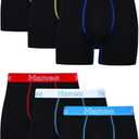 Hanes Men's Underwear Boxer Briefs, Cotton Stretch Moisture-Wicking Underwear, Multi-pack (Large, Black - 6 Pack)