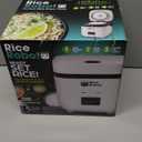 Rice Robot Personal Rice Cooker, PFAS-free, Nonstick. 1 Quart Capacity, with Stainless Steel Steamer Tray, Measuring Cups, Recipe Book with 60 Recipes, and Serving Spoon, As Seen On TV (2-Cup (Uncooked) | 4-Cup Cooked)