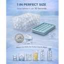 WIBIMEN Ice Cube Tray with Lid and Bin - Round Ice Trays for Freezer with Lid - Ice Cube Trays for Freezer with Ice Container (1"-2PACK Blue), 1"-2 Pcs