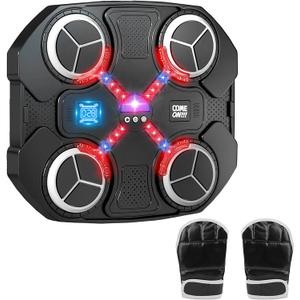 Music Boxing Machine for Kids, Wall Mounted Bluetooth Smart Punching Pad Kids Boxing Training Workout Equipment with Boxing Glove, Birthday Gifts Sport Toys for Boys Girls 5 6 7 8 9 10 11 12 Year Old