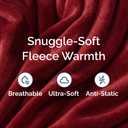 Ultra Soft Fleece Blanket Queen Size - Flannel Fleece Luxury Queen Blanket - Lightweight for Couch Bed Chair - Thick, Warm & Breathable - All Season Cozy Fuzzy Anti-Static Microplush Bedding, Burgundy