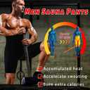 MOLLDAN Sauna Pants for Men Heat Trapping Suits Sweat Shorts Workout Tights,Mesh Crotch,High Waist (Medium, Blue Lining)