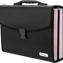 Uquelic 26 Pockets Expanding File Folder - Accordion Savor Document Organizer Folio Upgraded Durable Buckle, Base with Ergonomic Portable Handle/Large Legal Size Expandable File Organizer