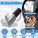 6 Pack 12v DC Worm Gear Motor Turbine Electric Gear Box Motor with 8mm Flange Coupling Connector Rigid Flange Coupling and 370 Mounting Bracket with Screw for DIY Projects(12V 160rpm)