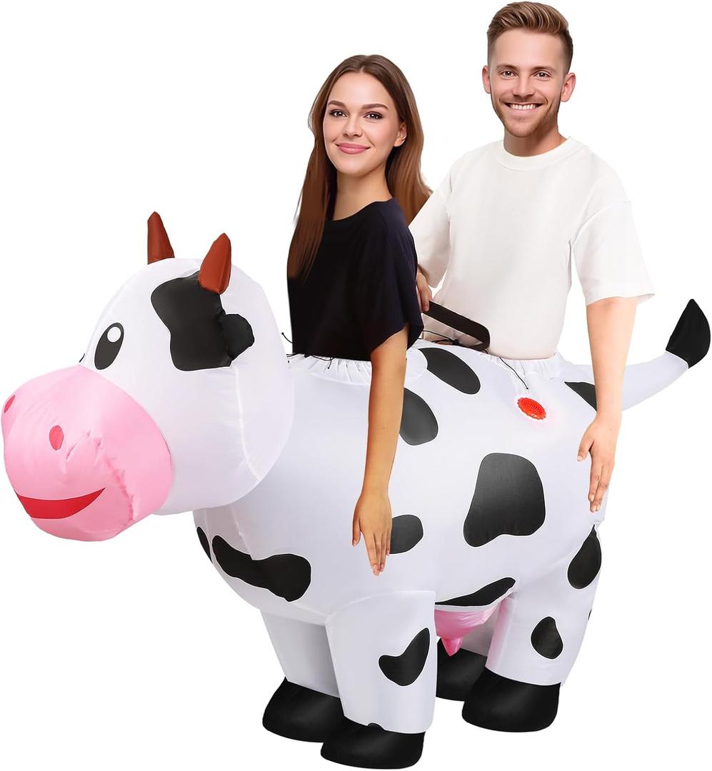 Adult Couples Inflatable Halloween Costume 2025, Funny Two Person Blow Up Cow Costume for Men Women