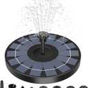 AISITIN Solar Fountain Pump 2.5W Bird Bath Fountain Solar Powered Water Fountain with 8 Nozzle & 4 Fixer, Solar Fountain Pump for Bird Bath, Garden, Pond, Pool (Black)