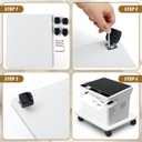 Beeveer 1 Pcs White Under Desk Printer Stand 15.8 x 13.8 x 3.2 Inches