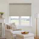 Blackout Roller Shades Cordless Blinds for Windows, Free-Stop Shades with Valance, Thermal Insulated Linen Fabric UV Protection Natural Woven Beige Blinds for Home and Office Oatmeal 40" W x 72" H