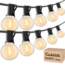 RTTY 200 FT Outdoor String Lights Patio Light for Outside, Waterproof G40 Shatterproof LED Bulbs, Dimmable Hanging Connectable Globe Lighting for Backyard, Cafe, Bistro, Market, Balcony, Porch, 2700K