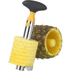 Goodcook Touch Stainless Steel Pineapple Slicer, Handheld, Black Yellow and Silver