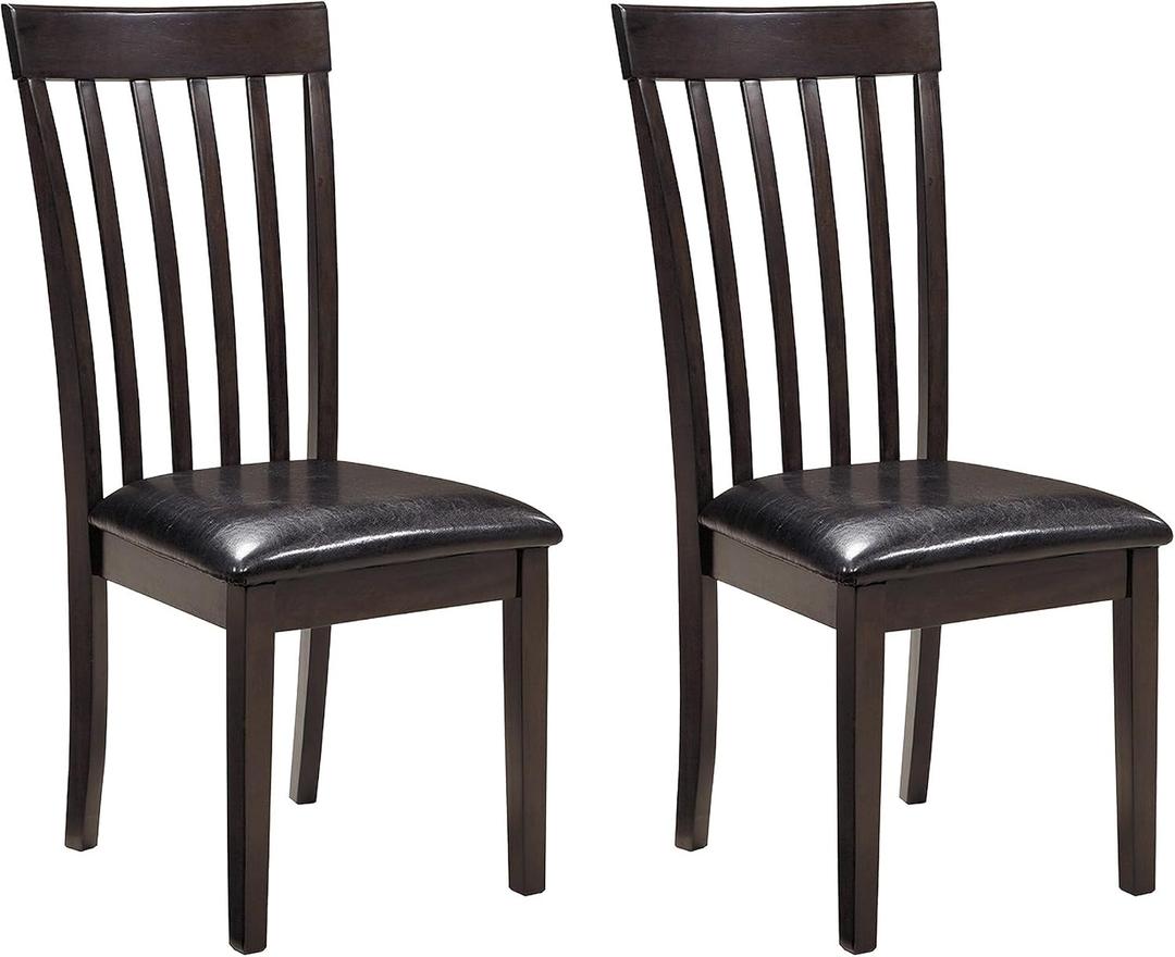 Signature Design by Ashley Hammis Rake Back Dining Room Chair, Set of 2, Dark Brown, 18"W x 23"D x 40"H