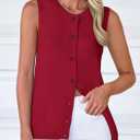 PRETTYGARDEN Sweater Vest Tops for Women 2026 Lightweight Summer Cardigan Sleeveless Button Up Knit Casual Spring Clothes (M)