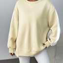 Zeagoo Womens Sweatshirt Long Sleeve Color Block Fleece Hoodies Fall Casual Crewneck Pullover Tunic Tops 2024 (XL)