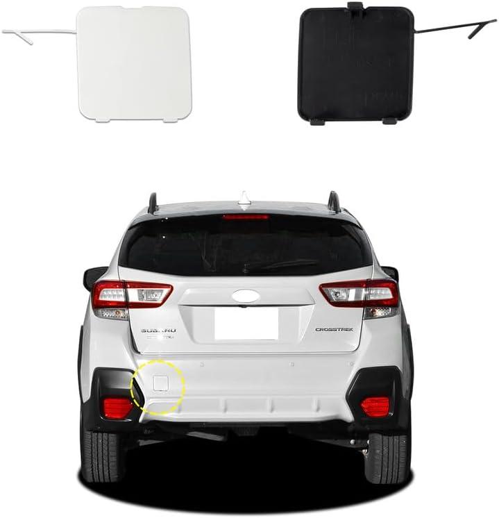 Car Rear Bumper Tow Hook Cover Compatible with Subaru Crosstrek 2018 2019 2020 2021 2022 2023 Trailer Cover Cap 57731FL570NN Small Lid Towing Eye Cap White Left Diver Side