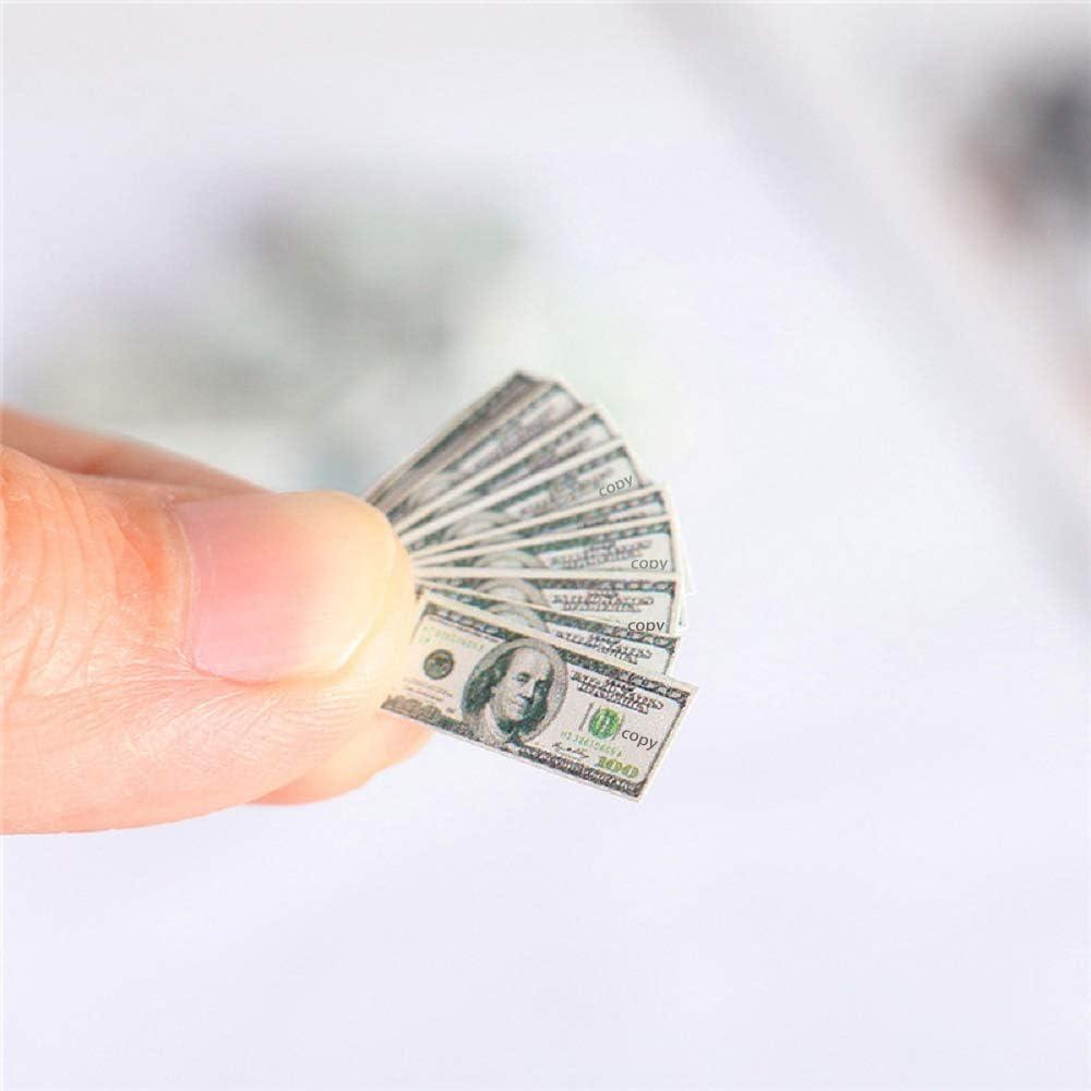 1:12 Dollhouse Miniature Scene Model Mini 150 Pieces Dollar Bills Set (Multicolored)