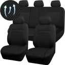 CAR PASS Seat Cover Full Sets, 3D Air Mesh Car Seat Cover with 5mm Composite Sponge Inside, Airbag Compatible Universal Fit for SUV, Vans, Sedans, Trucks, Automotive Interior Covers(All Black)