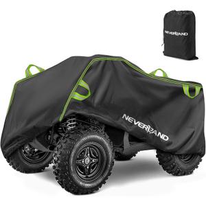 Neverland ATV Cover, Waterproof Heavy Duty 4 Wheeler Cover with Buckle, Dustproof Anti UV Windproof All Weather Outdoor Storage Quad Cover for Polaris Sportsman Yamaha Honda Coleman (Green & Black)
