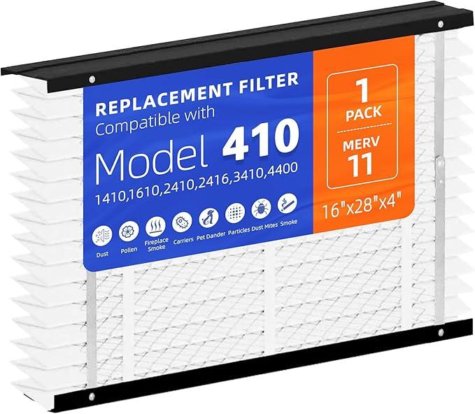 1 Pack 410 Replacement Filter, Compatible with AprilAire 410 Whole House Air Purifiers Models,1410,1610,2410,2416,3410,4400,MERV11 HVAC Furnace Filter Replacement,Actual Size:16"x28"x4" Air Filter