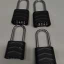 SEPOX 4PCS Large Combination Padlock, Long Shackle Outdoor Combo Lock 2.2" 55mm Heavy Duty Weatherproof, Ressetable 4Digital, Security Aluminum Body,Uncuttable Shackle, for Home, School, Gate, Garden