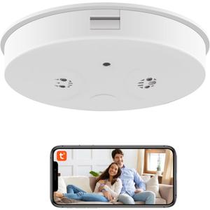 1080P HD Wireless Security Camera WiFi Smoke Detector Hidden Camera Spy Camera with Night Vision, Motion Detection and Remote View for Home and Office