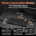 nuphy Air75 V3 Hot Swappable Wireless Mechanical Keyboard, 84 Keys 75% Custom Low Profile Keyboard with Knob, RGB Backlit, Gasket Mounted, Support Bluetooth/2.4GHz/USB-C,Black-Blush Nano