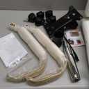 Flash Furniture Whitney Mid-Back Swivel LeatherSoft Desk Chair with Padded Seat and Armrests, Adjustable Height Padded Office Chair, White/Gold