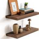 Marsmiles Dark Wood Floating Shelves, 20'' Long, 9.3'' Deep, Set of 2