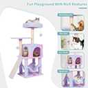 Rainbow Cute Cat Tree for Indoor Cat Tower with Scratching Post Modern Activity House Hammock Hanging Ball Condo with Board