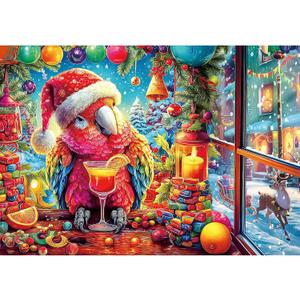 2 x LUXDIVINA Christmas 2000 Piece Puzzle for Adults, Puzzles for Adults 2000 Pieces, Parrot Deer Jigsaw Puzzles, Challenging Puzzle Perfect for Game Nights, Finished Size is 39" X 28"