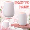 Funrous 6 Sets Paint Your Own Vases White Ceramic Painting Kit with Brushes Watercolor Palette Markers for Adult Paintable Porcelain Vase Decorations DIY Art Craft Supplies Birthday Party Activities