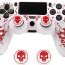 RALAN Horned Skull Head Design Controller Skin Cover with 2 Thumb Grips Compatible with PS4/Playstation 4 Slim/Pro Controller