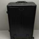 24 Inch Check-In Luggage Aluminum Frame Zipperless Luggage, Hard Shell Suitcase TSA Approved Checked Luggage, ABS+PC Lightweight Zipperless Suitcase with Spinner Wheels (Black)