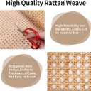 24" Width Natural Cane Webbing 5Feet, Rattan Webbing Roll for Caning Projects, Woven Open Mesh Cane for Furniture, Chair, Cabinet, Ceiling, Bed