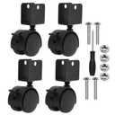 PATIKIL 1.5" Swivel Caster with 7/9" U Bracket, 4 Pack 360 Rotation Swivel No Noise Wheel with Brake Total 66 Lbs Locking Caster for Furniture Legs