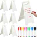 Colingmill 6Pack A Frame Sign,Dry Erase Sandwich Board, Double Sided White