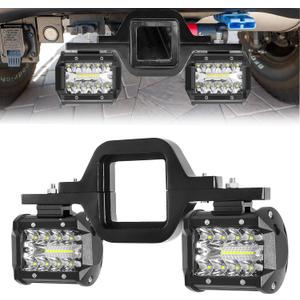 Hitch LED Lights,EBESTauto 4 Inch LED Work Light Pods with 2.5 Inch Towing Hitch Mount Brackets for Truck Trailer SUV Pickup Fit Dual Led Off-Road Driving Hitch Light bar (2.5 Inch Tow Hitch LED Lights)