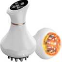 Handheld Electric Lymphatic Drainage Massager: Body Sculpting Machine and Anti Cellulite Massage Tool with Microcurrent Red Light Heat & Vibration for Stretch Marks (White-d1)